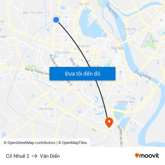 Cổ Nhuế 2 to Văn Điển map