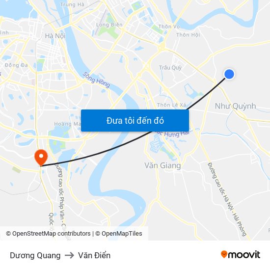Dương Quang to Văn Điển map