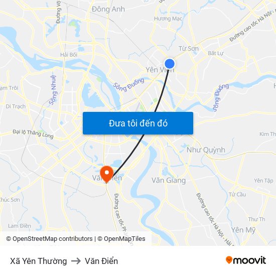 Xã Yên Thường to Văn Điển map