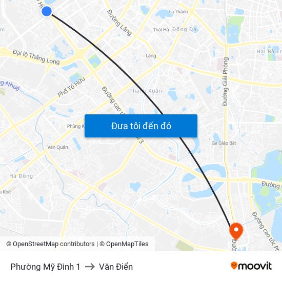 Phường Mỹ Đình 1 to Văn Điển map