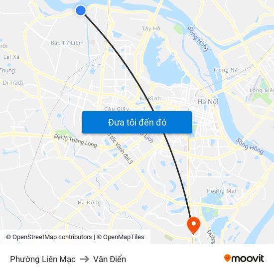 Phường Liên Mạc to Văn Điển map