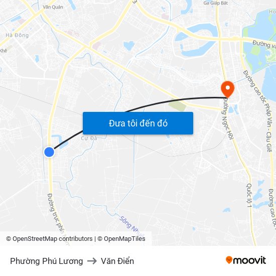 Phường Phú Lương to Văn Điển map