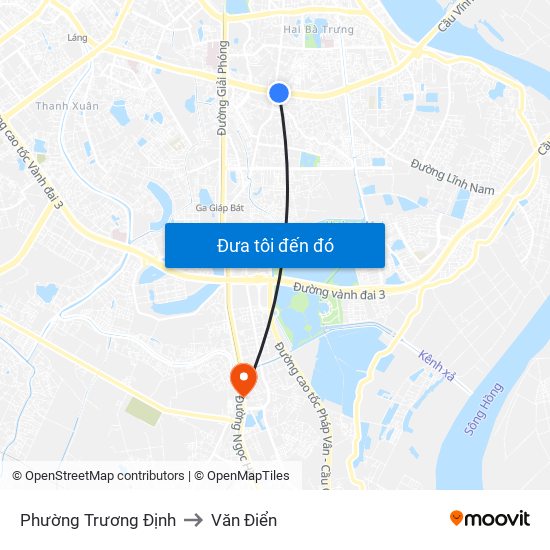 Phường Trương Định to Văn Điển map