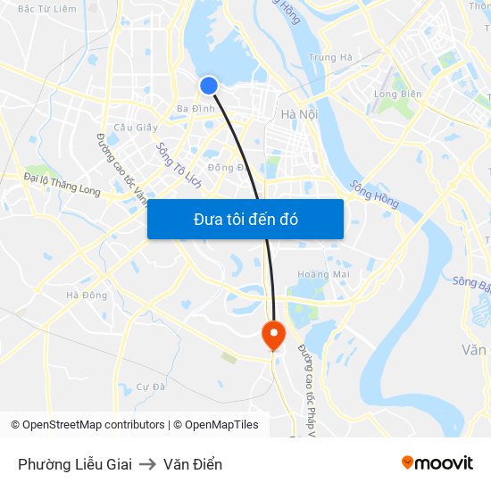 Phường Liễu Giai to Văn Điển map