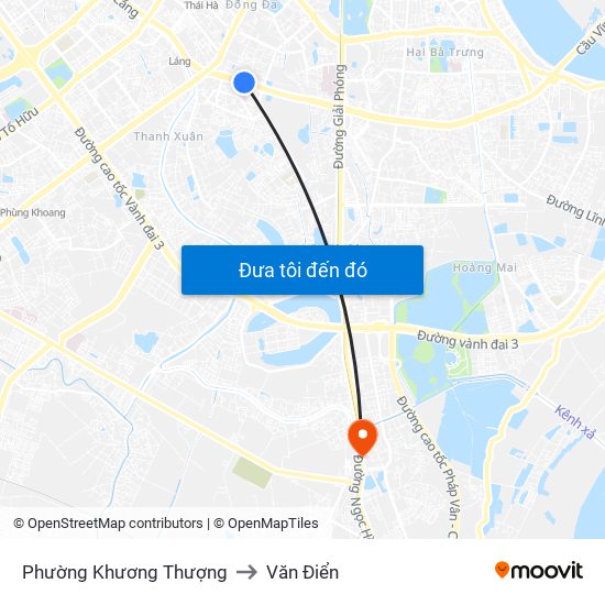 Phường Khương Thượng to Văn Điển map