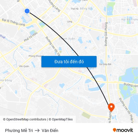 Phường Mễ Trì to Văn Điển map