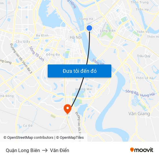 Quận Long Biên to Văn Điển map