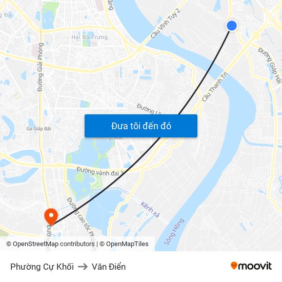 Phường Cự Khối to Văn Điển map