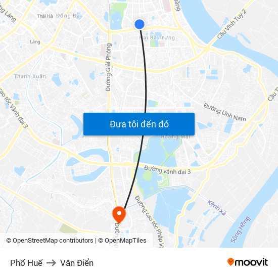 Phố Huế to Văn Điển map