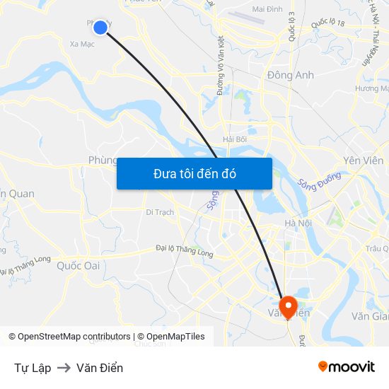 Tự Lập to Văn Điển map