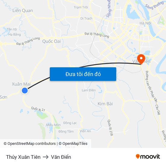 Thủy Xuân Tiên to Văn Điển map