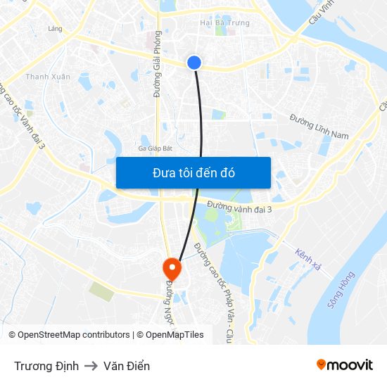 Trương Định to Văn Điển map