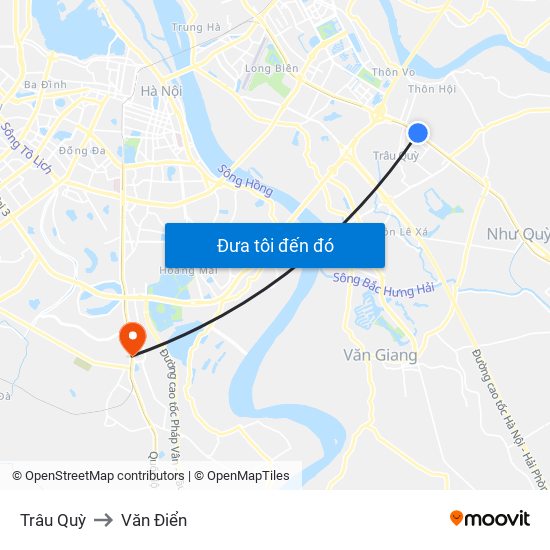 Trâu Quỳ to Văn Điển map