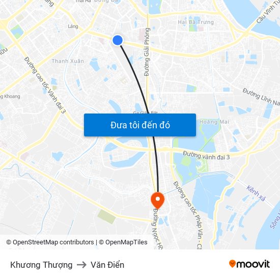 Khương Thượng to Văn Điển map