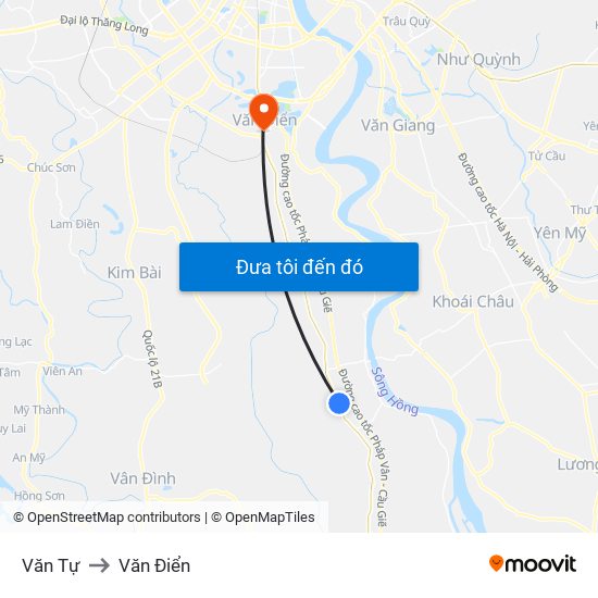 Văn Tự to Văn Điển map