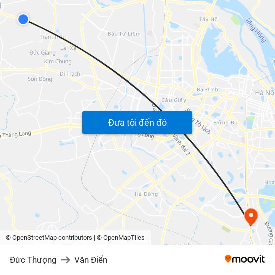 Đức Thượng to Văn Điển map