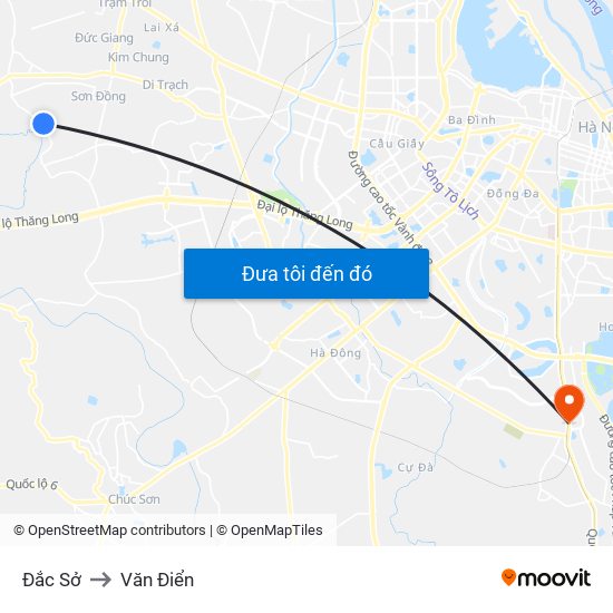 Đắc Sở to Văn Điển map