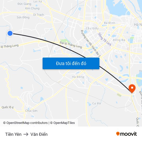 Tiền Yên to Văn Điển map