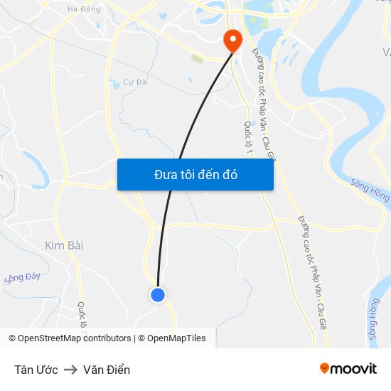 Tân Ước to Văn Điển map