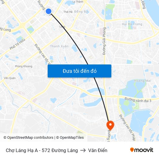 Chợ Láng Hạ A - 572 Đường Láng to Văn Điển map