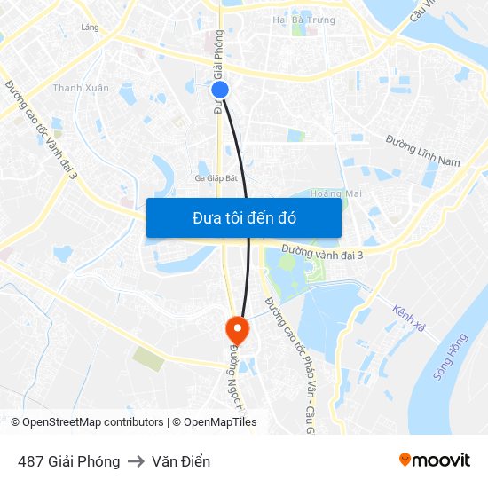 487 Giải Phóng to Văn Điển map