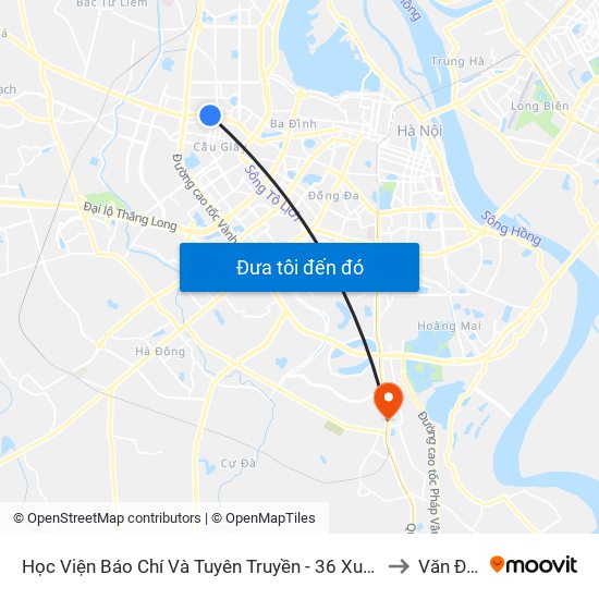 Học Viện Báo Chí Và Tuyên Truyền - 36 Xuân Thủy to Văn Điển map