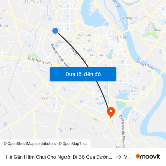 2b Phạm Văn Đồng to Văn Điển map