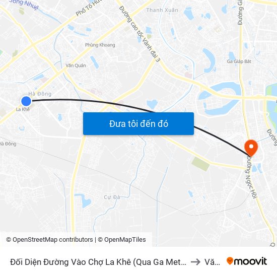 Đối Diện Đường Vào Chợ La Khê (Qua Ga Metro La Khê) - 405 Quang Trung (Hà Đông) to Văn Điển map