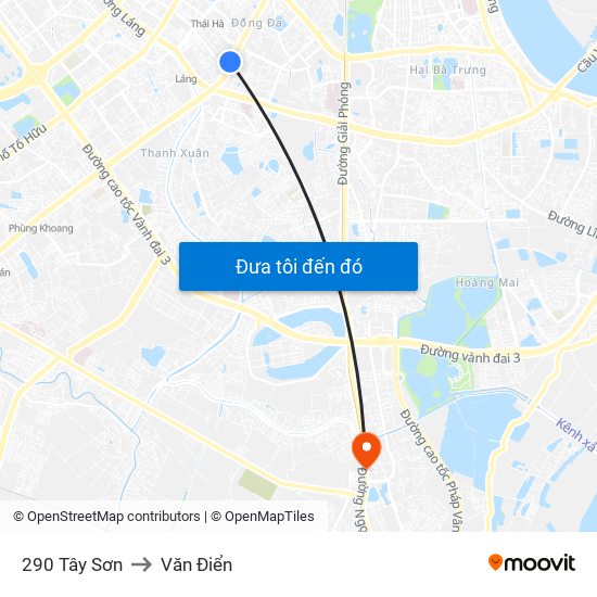 290 Tây Sơn to Văn Điển map