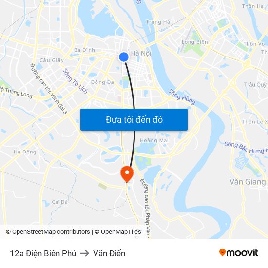 12a Điện Biên Phủ to Văn Điển map