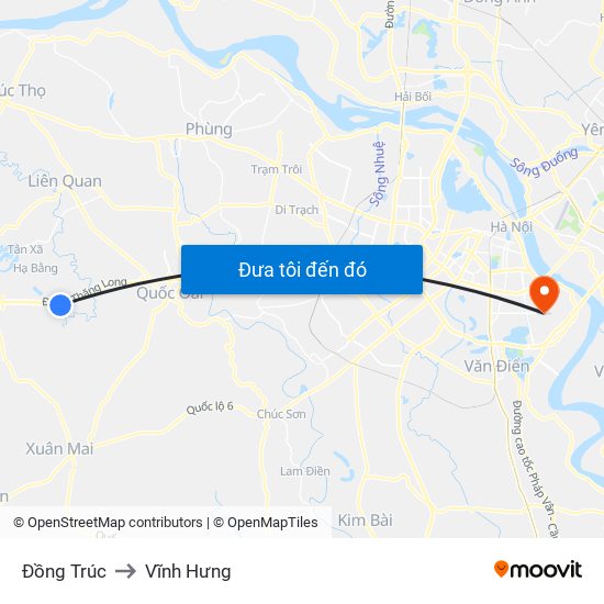 Đồng Trúc to Vĩnh Hưng map