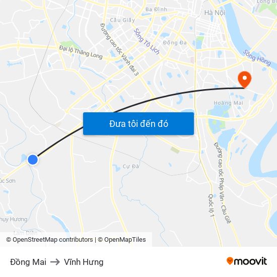 Đồng Mai to Vĩnh Hưng map