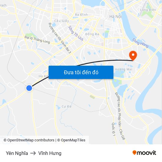 Yên Nghĩa to Vĩnh Hưng map