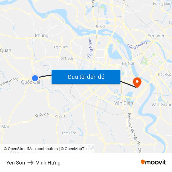 Yên Sơn to Vĩnh Hưng map
