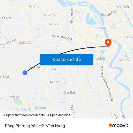 Đông Phương Yên to Vĩnh Hưng map