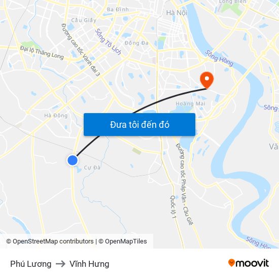 Phú Lương to Vĩnh Hưng map