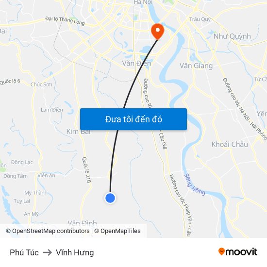 Phú Túc to Vĩnh Hưng map