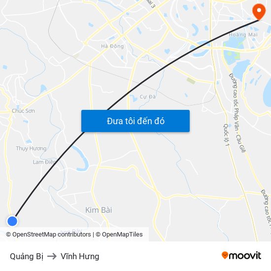 Quảng Bị to Vĩnh Hưng map