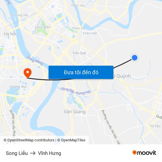 Song Liễu to Vĩnh Hưng map