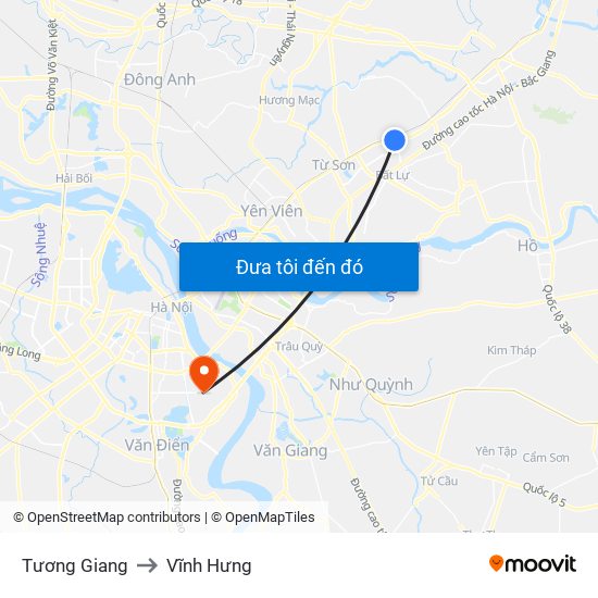 Tương Giang to Vĩnh Hưng map