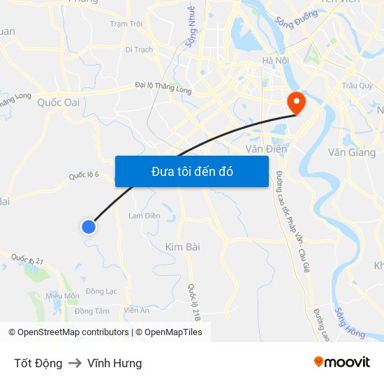 Tốt Động to Vĩnh Hưng map