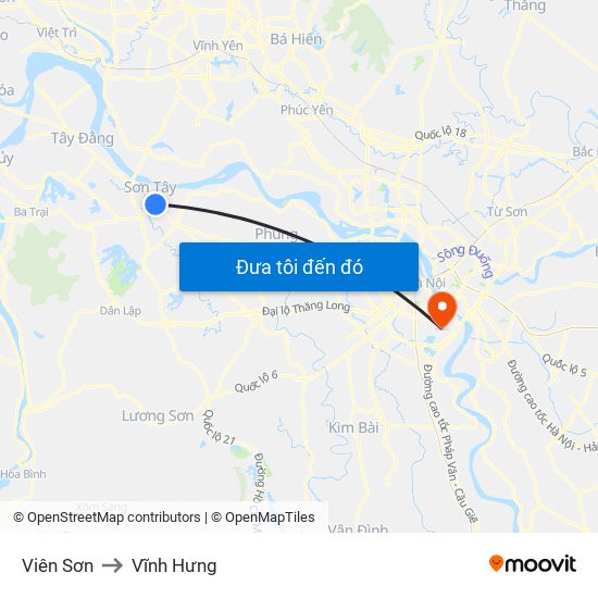 Viên Sơn to Vĩnh Hưng map