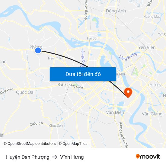 Huyện Đan Phượng to Vĩnh Hưng map