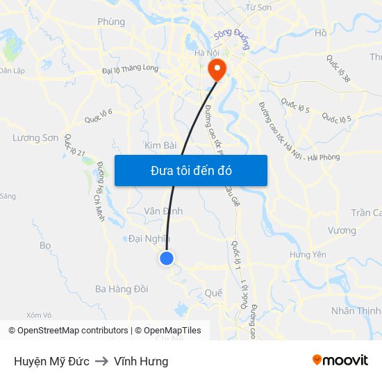 Huyện Mỹ Đức to Vĩnh Hưng map