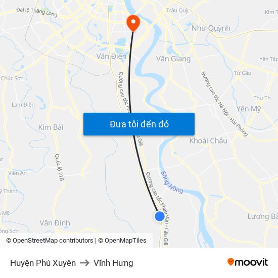 Huyện Phú Xuyên to Vĩnh Hưng map