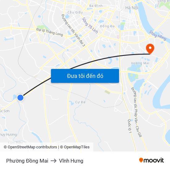 Phường Đồng Mai to Vĩnh Hưng map