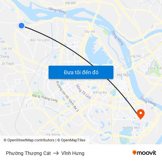 Phường Thượng Cát to Vĩnh Hưng map