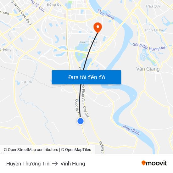 Huyện Thường Tín to Vĩnh Hưng map