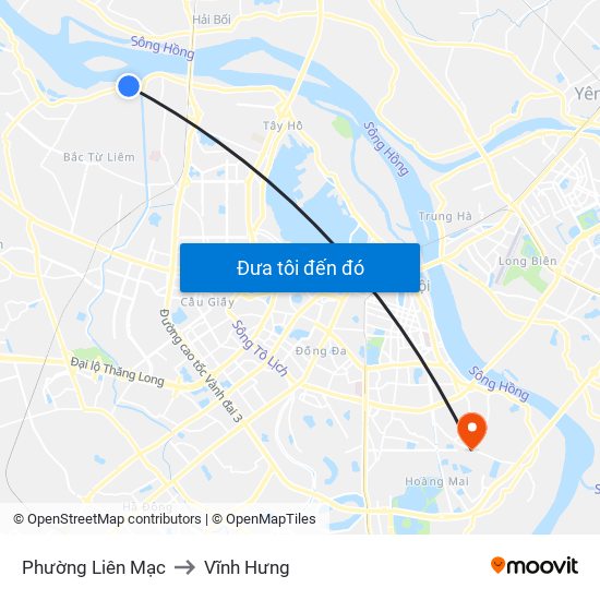 Phường Liên Mạc to Vĩnh Hưng map