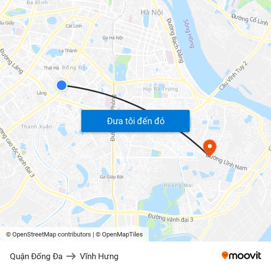 Quận Đống Đa to Vĩnh Hưng map